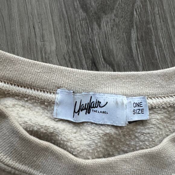 Mayfair Group Beige Crewneck Sweatshirt  Fear of Being Average One Size - Picture 5 of 8